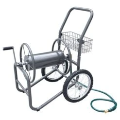 2 Wheel Commercial Grade Hose Reel Cart Bronze 300ft Capacity