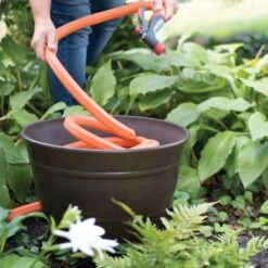 Aged Bronze Hose Pot 12 Aged Bronze Hose Pot -Gardeners Edge Sales hp1924 2