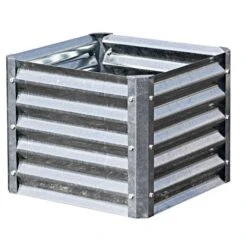 EarthMark Galvanized Metal Raised Garden Bed High Square 22x22