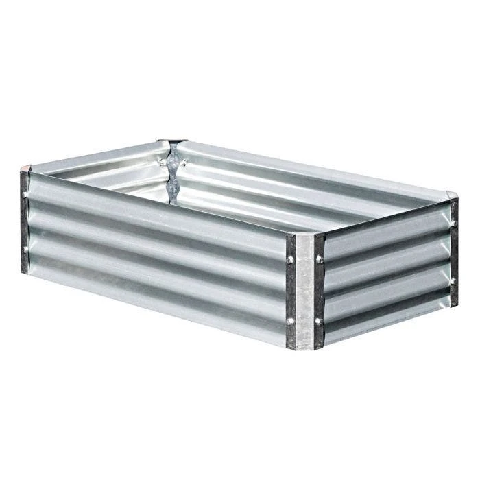 EarthMark Galvanized Metal Raised Garden Bed Low Rectangle 22x40 3 EarthMark Galvanized Metal Raised Garden Bed Low Rectangle 22x40