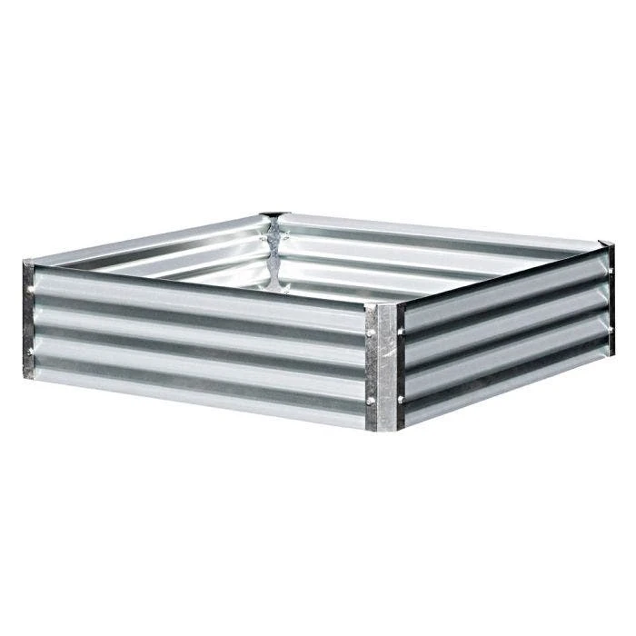 EarthMark Galvanized Metal Raised Garden Bed Low Square 40x40 3 EarthMark Galvanized Metal Raised Garden Bed Low Square 40x40
