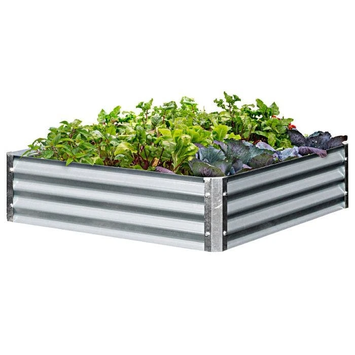 EarthMark Galvanized Metal Raised Garden Bed Low Square 40x40 4 EarthMark Galvanized Metal Raised Garden Bed Low Square 40x40 - Image 2