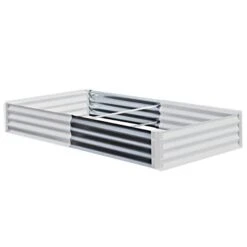 EarthMark Galvanized Metal Raised Garden Bed Low 36in Bed Extension Set