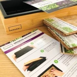 Hamama Home Microgreens Growing Kit With Bamboo Frame -Gardeners Edge Sales mgk2 2