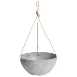 Self-Watering Napa Hanging Bowl Planter, Grey