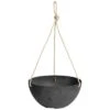 Self-Watering Napa Hanging Bowl Planter, Black -Gardeners Edge Sales nh32128