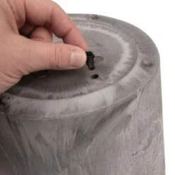 Self-Watering Napa Round 12" Planter Grey -Gardeners Edge Sales nr08120 3