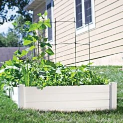 NuVue Raised Garden Bed, 4ft W X 4ft D X 15in H White 9 NuVue Raised Garden Bed, 4ft W X 4ft D X 15in H White -Gardeners Edge Sales nvrb 2