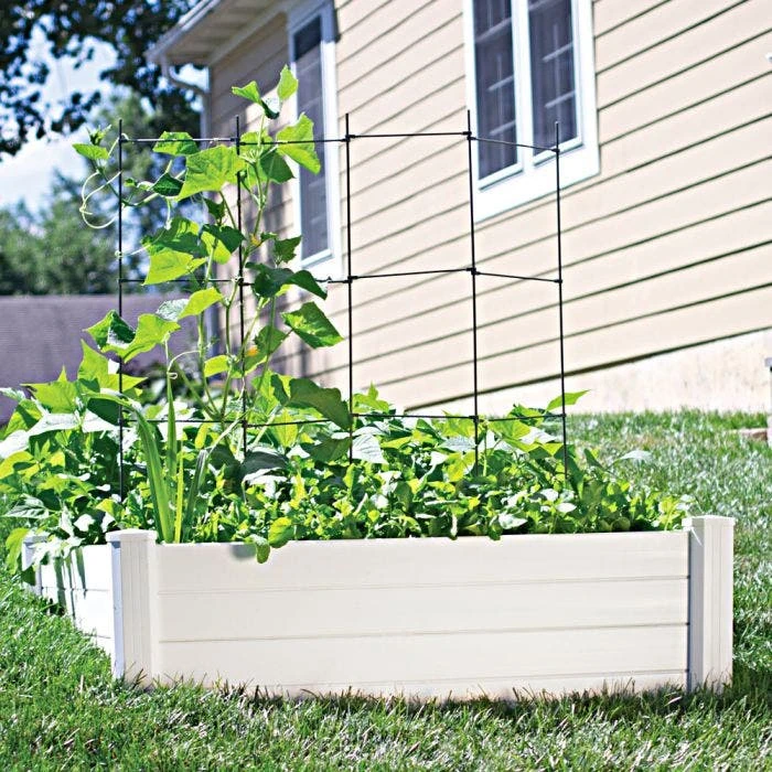 NuVue Raised Garden Bed, 4ft W X 4ft D X 15in H White 5 NuVue Raised Garden Bed, 4ft W X 4ft D X 15in H White - Image 3