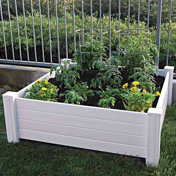 NuVue Raised Garden Bed, 4ft W X 4ft D X 15in H White 7 NuVue Raised Garden Bed, 4ft W X 4ft D X 15in H White - Image 5