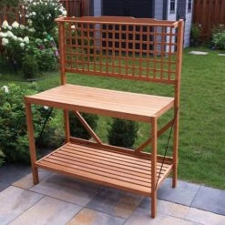 Hemlock Foldable Potting Bench -Gardeners Edge Sales pb01 5