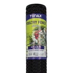 Poultry Fence 25 Foot X 36 Inch Roll Black Hexagonal Mesh