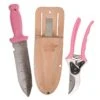 Pink Leonard Deluxe Soil Knife And Traditional Bypass Pruner With Sheath 2 Pink Leonard Deluxe Soil Knife And Traditional Bypass Pruner With Sheath -Gardeners Edge Sales pk2c