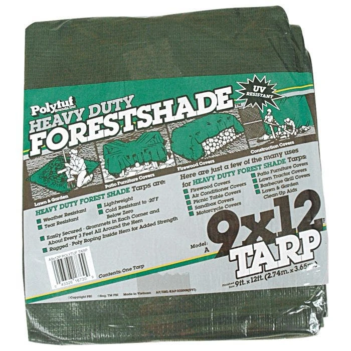Tuff Tarp 4.5oz. Polyethylene With Grommets 3ft Apart 3ft Sewn Rope 9ft X 12ft Green 5 Tuff Tarp 4.5oz. Polyethylene With Grommets 3ft Apart 3ft Sewn Rope 9ft X 12ft Green - Image 3