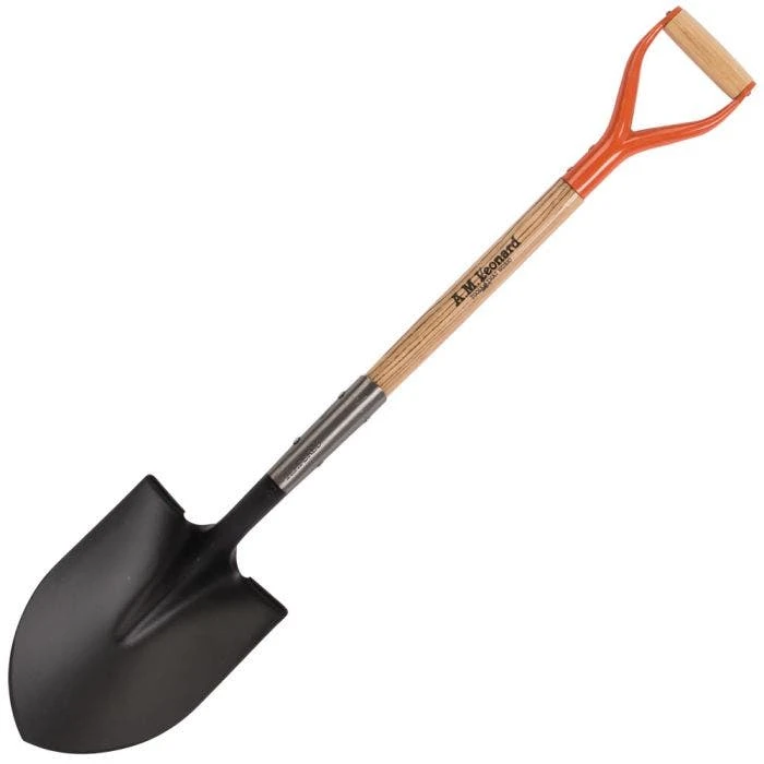 Leonard Round Point, Open Back Shovel With 30in Ash D-Grip Handle 3 Leonard Round Point, Open Back Shovel With 30in Ash D-Grip Handle