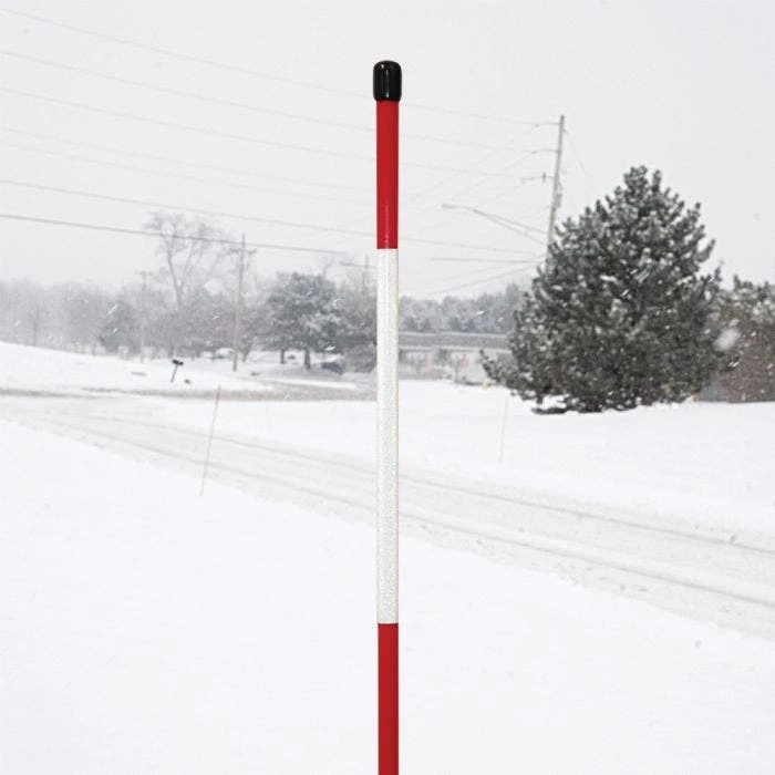 Reflective Fiberglass Driveway Marking Stakes 4ft Red 4 Reflective Fiberglass Driveway Marking Stakes 4ft Red - Image 2
