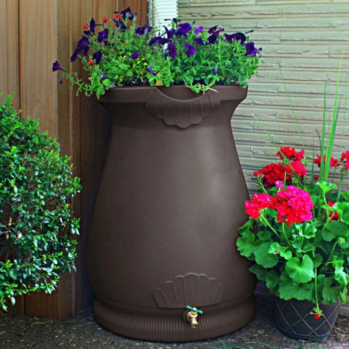 Rain Wizard Urn With Planter Oak 4 Rain Wizard Urn With Planter Oak - Image 2