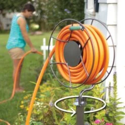 Full Rotation Free-Standing Hose Swivel Reel, Anti-Rust Steel -Gardeners Edge Sales sr360 3