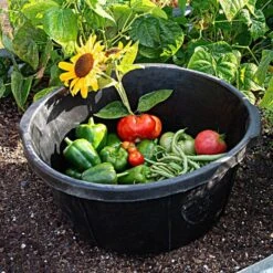 6 Gallon Round Rubber Tub -Gardeners Edge Sales srb6tsge live garden2