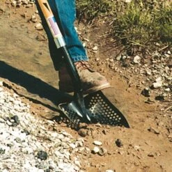 Toolite Round Point Shovel With Perforated Blade And D-Grip Fiberglass Handle -Gardeners Edge Sales stl27 3 1