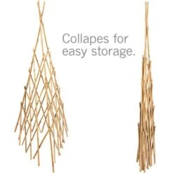 Bamboo Teepee Trellis 48in Open 44in H X 31in W -Gardeners Edge Sales tt48 3