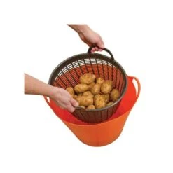 Orange 7 Gallon TubTrug With Colander Basket 7 Orange 7 Gallon TubTrug With Colander Basket -Gardeners Edge Sales tubbk7 2
