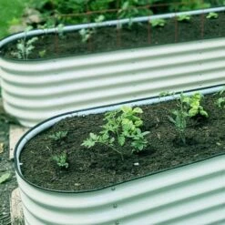 Vego 6 In 1 Modular Metal Raised Bed, Pearl White -Gardeners Edge Sales vb6n1 wh 4 1