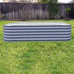 Vego 9 In 1 Modular Metal Raised Bed, Modern Grey -Gardeners Edge Sales vb9n1 gr 1