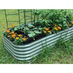 Vego 9 In 1 Modular Metal Raised Bed, Olive Green -Gardeners Edge Sales vb9n1 og 3