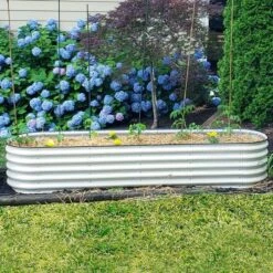 Vego 9 In 1 Modular Metal Raised Bed, Pearl White -Gardeners Edge Sales vb9n1 wh 1 1