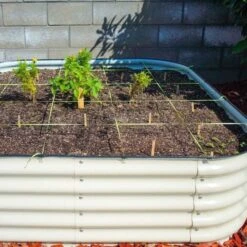 Vego 9 In 1 Modular Metal Raised Bed, Pearl White -Gardeners Edge Sales vb9n1 wh 4 1