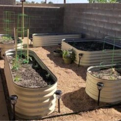 Vego 9 In 1 Modular Metal Raised Bed, Pearl White -Gardeners Edge Sales vb9n1 wh 5 1