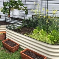 Vego 9 In 1 Modular Metal Raised Bed, Pearl White -Gardeners Edge Sales vb9n1 wh 7 1