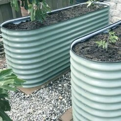 Vego Extra Tall 6 In 1 Modular Metal Raised Bed, Olive Green -Gardeners Edge Sales vbt6n1 og 2 1