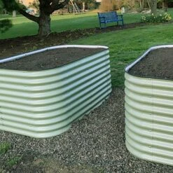 Vego Extra Tall 6 In 1 Modular Metal Raised Bed, Olive Green -Gardeners Edge Sales vbt6n1 og 3 1