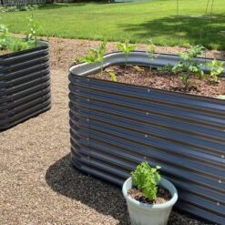 Vego Extra Tall 9 In 1 Modular Raised Bed, Modern Grey -Gardeners Edge Sales vbt9n1 gr 2 1