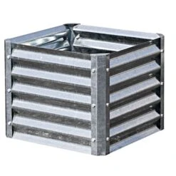EarthMark Galvanized Metal Raised Garden Bed High Square