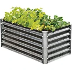 EarthMark Galvanized Metal Raised Garden Bed High Square -Gardeners Edge Sales vp mgbh0xx 3