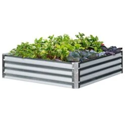 EarthMark Galvanized Metal Raised Garden Bed Low Square -Gardeners Edge Sales vp mgbl0xx 5