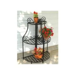 Black Forged Steel Plant Stand -Gardeners Edge Sales vp ps 3
