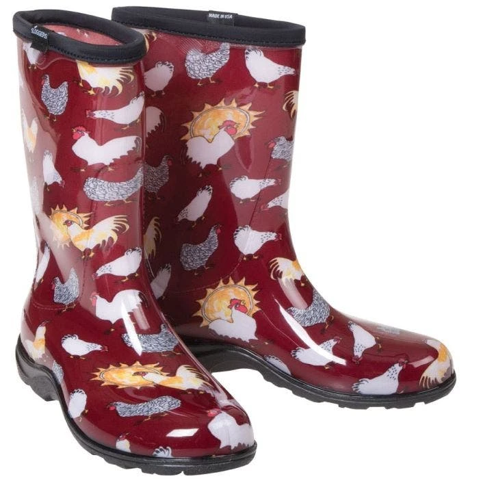 Sloggers Boots Red With Chickens 3 Sloggers Boots Red With Chickens
