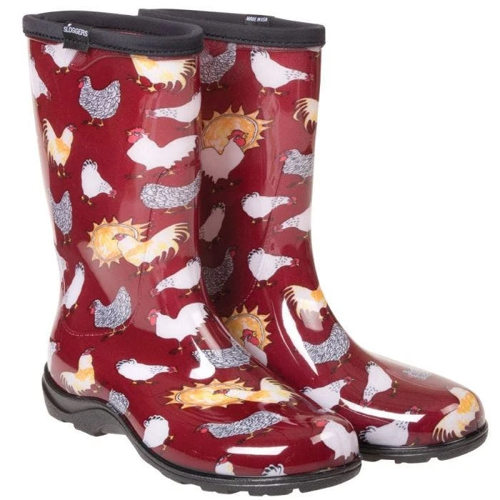 Sloggers Boots Red With Chickens 4 Sloggers Boots Red With Chickens - Image 2