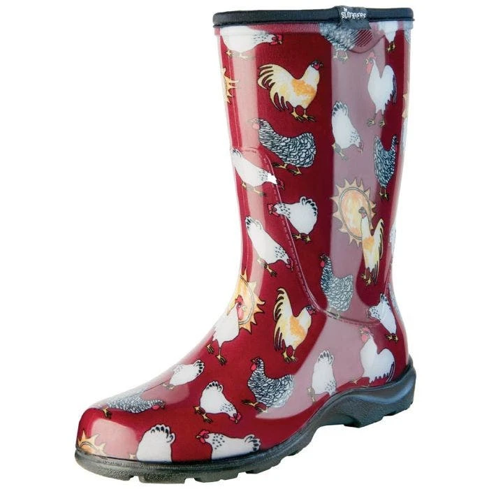 Sloggers Boots Red With Chickens 5 Sloggers Boots Red With Chickens - Image 3