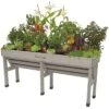 Wall Hugger Medium Elevated Garden Bed Gray Wash