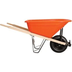 Leonard 6-Cubic-Foot Capacity Poly Tray Wheelbarrow With Pneumatic Tire -Gardeners Edge Sales wb6 1 1 1