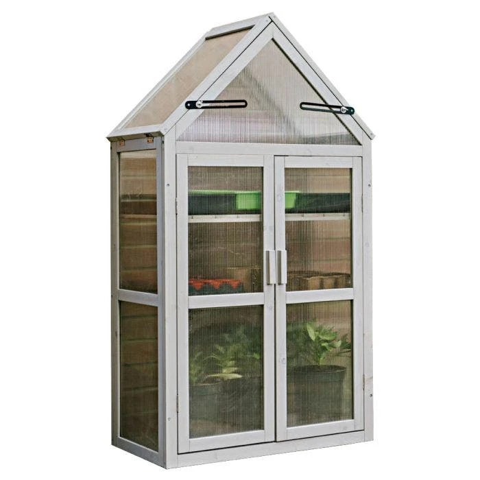 Dove Grey Wooden Growhouse 3 Dove Grey Wooden Growhouse